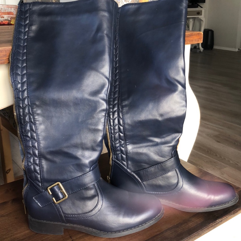 Navy blue boots from JustFab